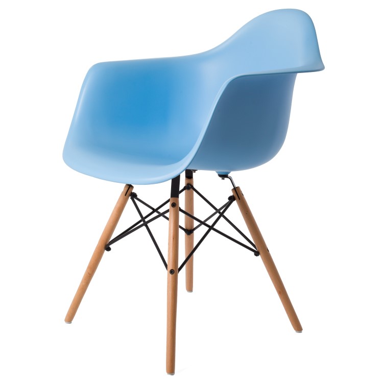 Charles Eames style, Eetkamerstoel DAW PP lichtblauw