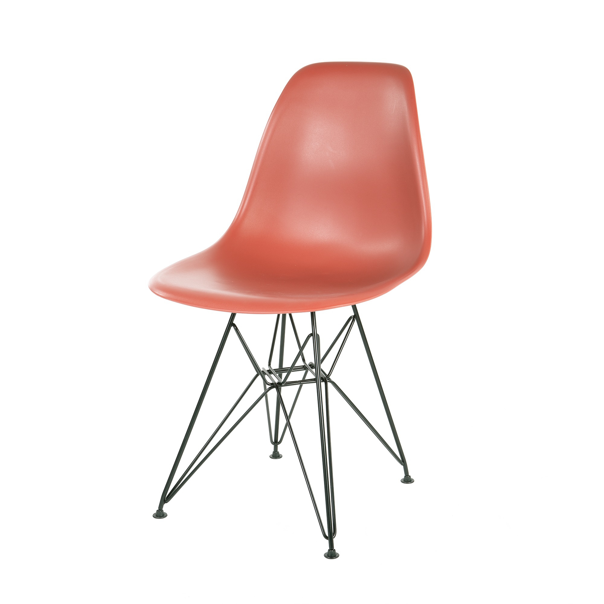 Charles Eames style, Eetkamerstoel DSR mat PP koraal roze