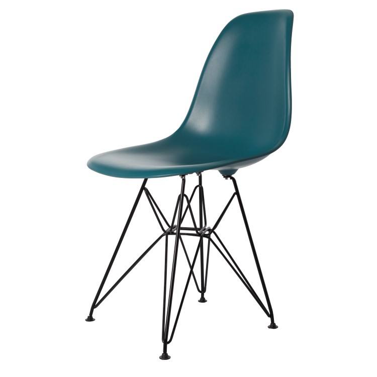 Charles Eames style, Eetkamerstoel DSR mat PP oceaanblauw