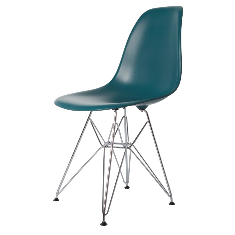 Charles Eames style, Eetkamerstoel DSR mat PP oceaanblauw