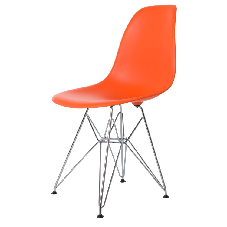 Charles Eames style, Eetkamerstoel DSR mat PP oranje