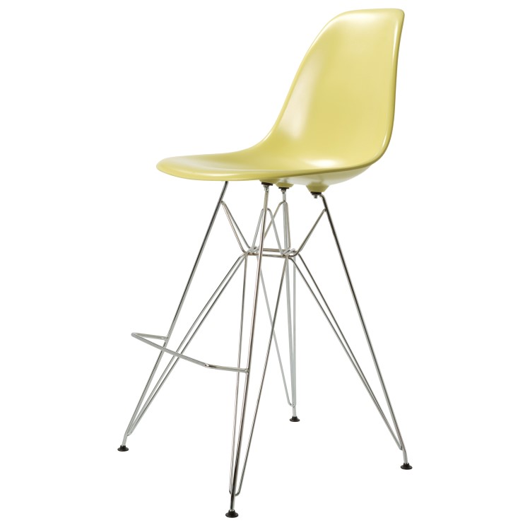 Charles Eames style, Barkruk DSR glanzend ABS olijfgroen