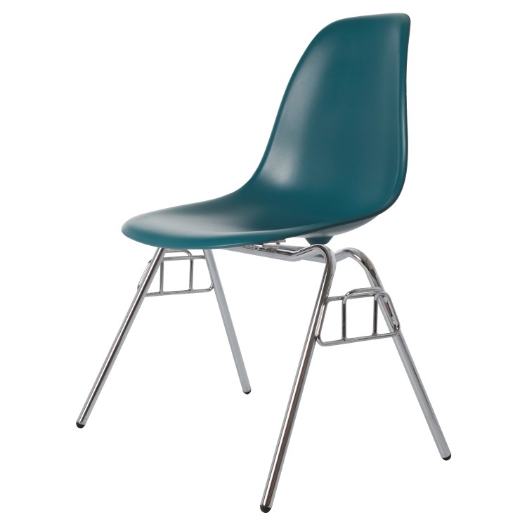 Charles Eames style, Eetkamerstoel DSS mat PP oceaanblauw