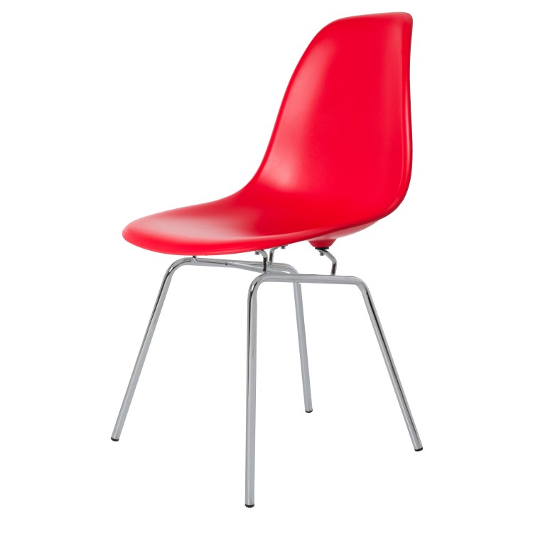 Charles Eames style, Eetkamerstoel DSX mat PP rood