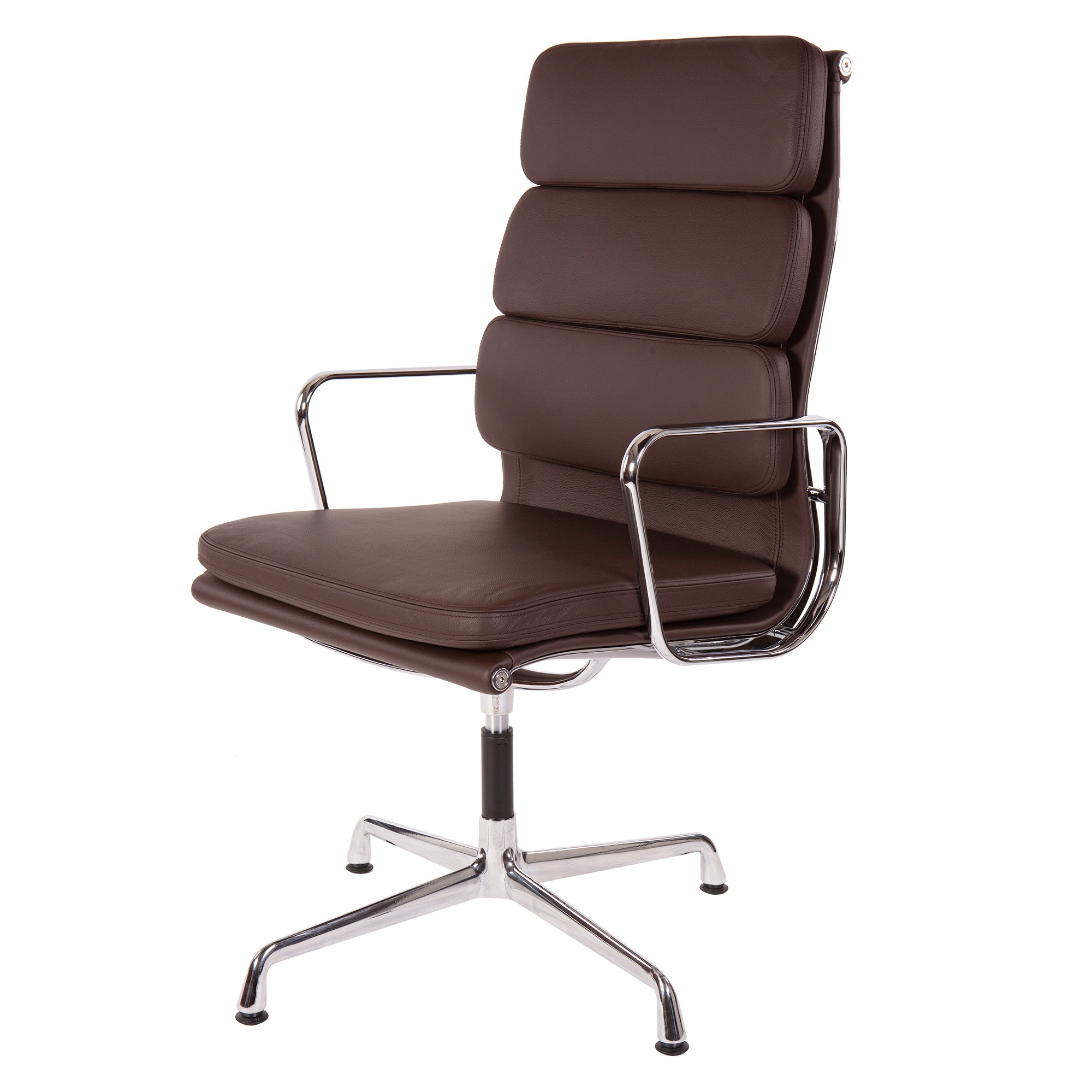 Charles Eames style, Vergaderstoel EA208 Hoge rug bruin