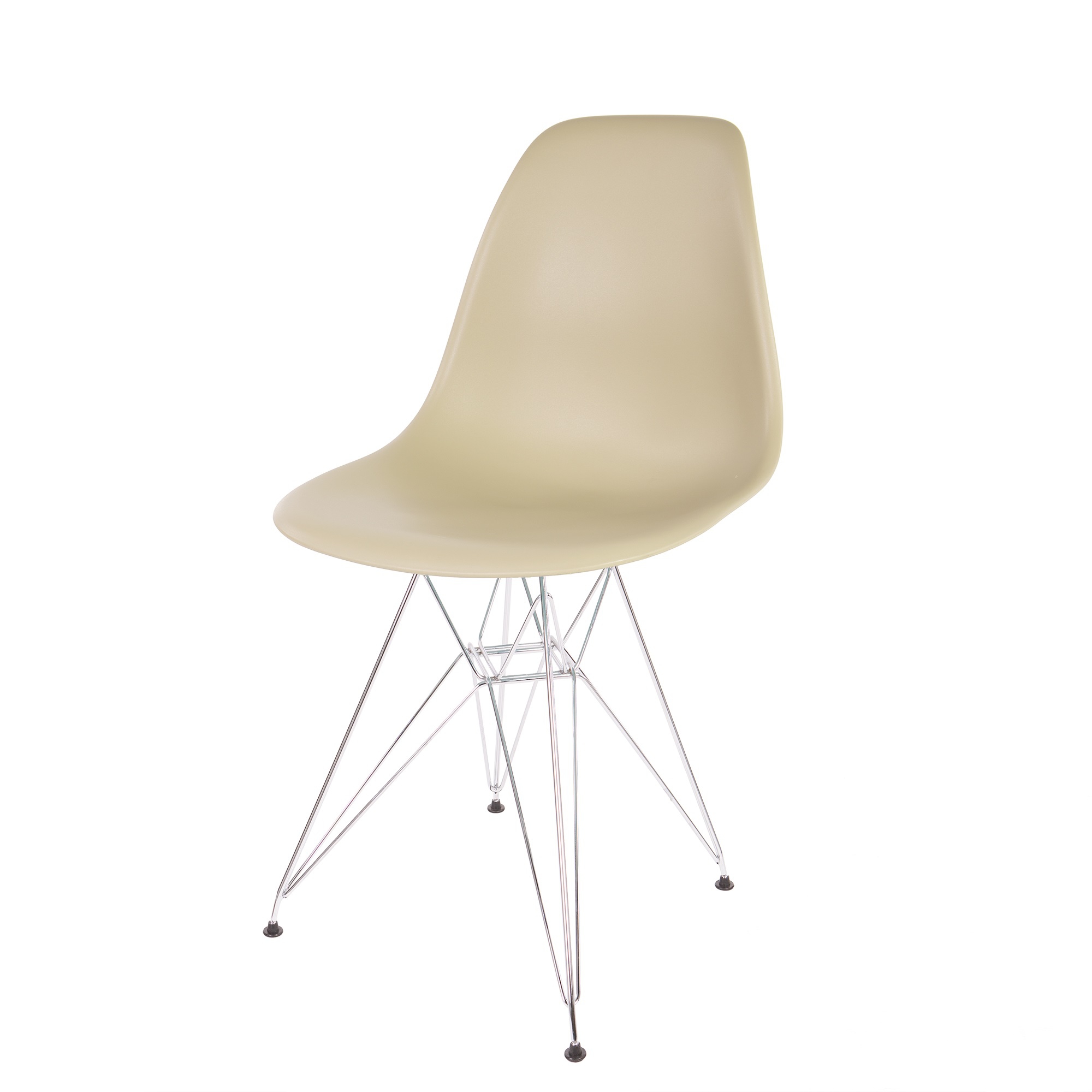 Charles Eames style, Eetkamerstoel DSR mat PP licht choco