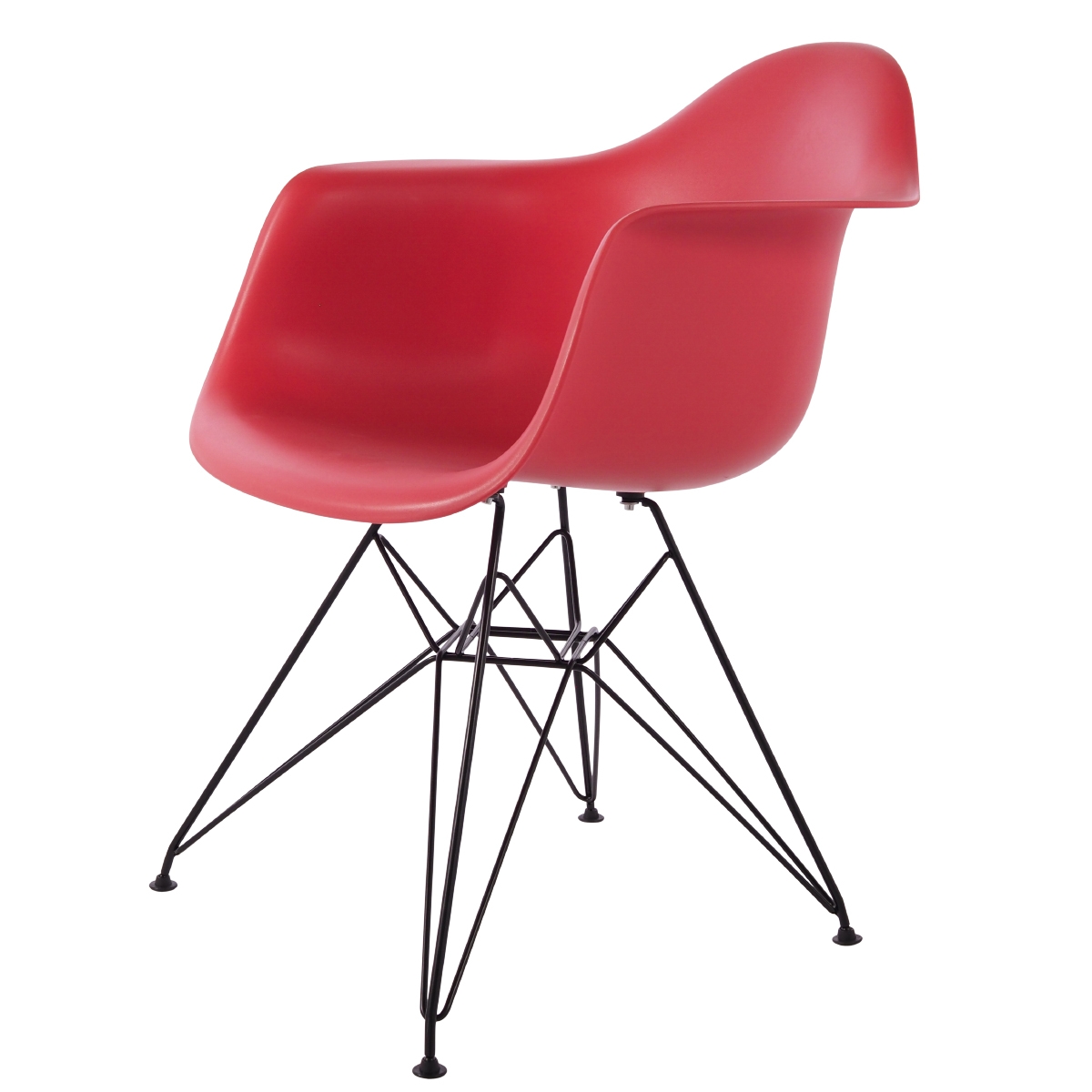 Charles Eames style, Eetkamerstoel DAR Zwart frame PP koraal roze