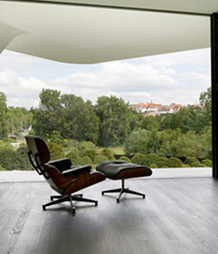 Design Eames lounge walnoot zwart leer België